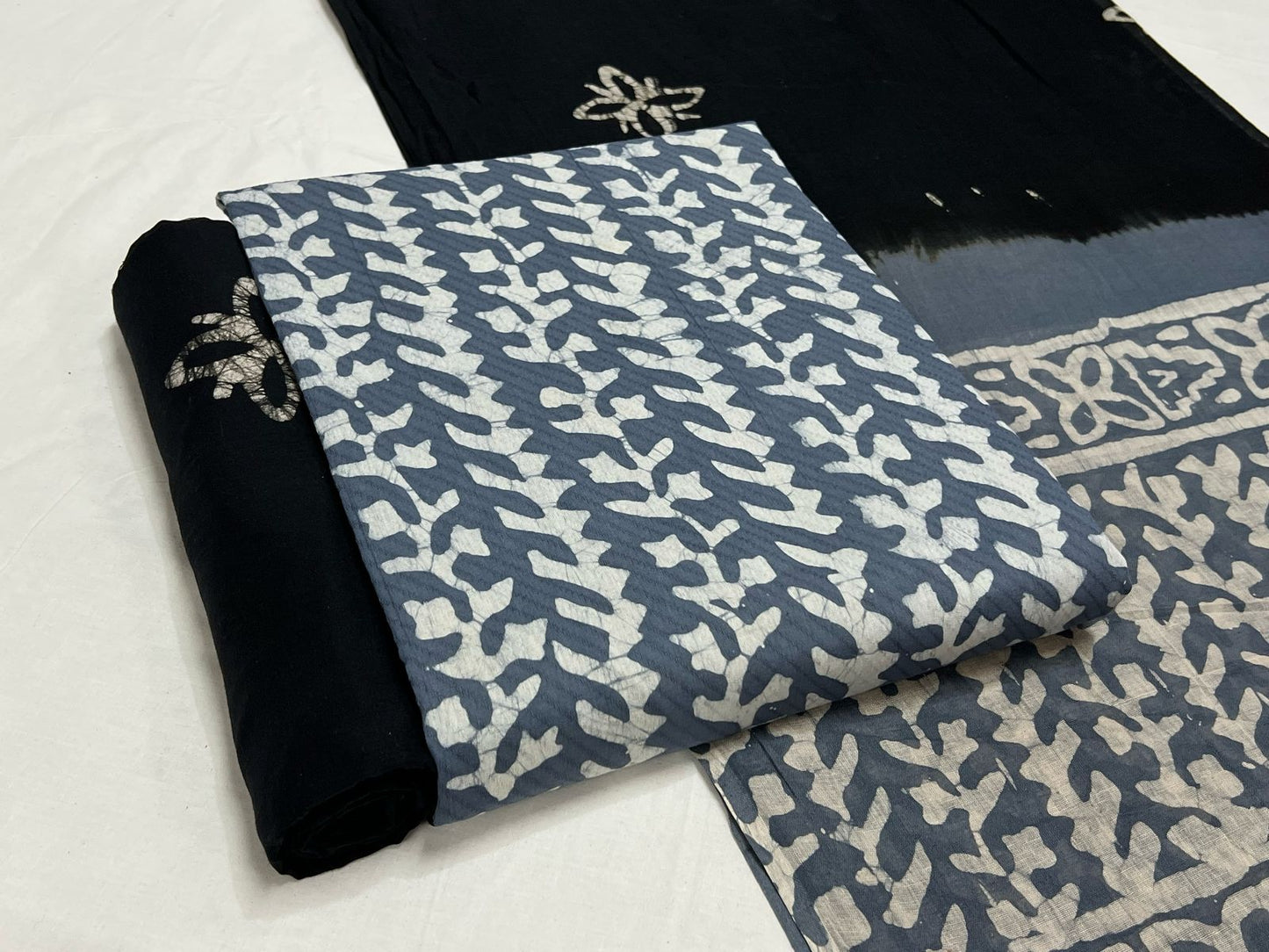 Batik Cotton Suit Set with Cotton Dupatta