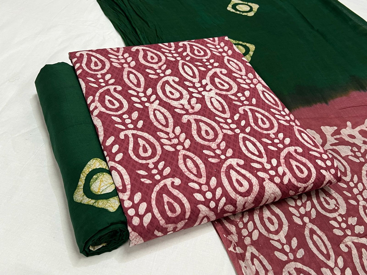 Batik Cotton Suit Set with Cotton Dupatta