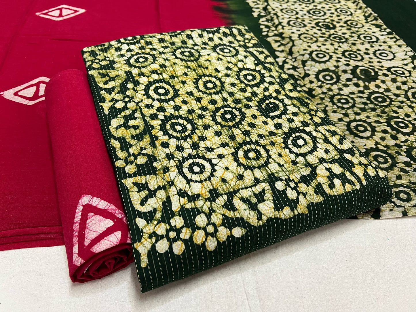 Batik Cotton Suit Set with Cotton Dupatta