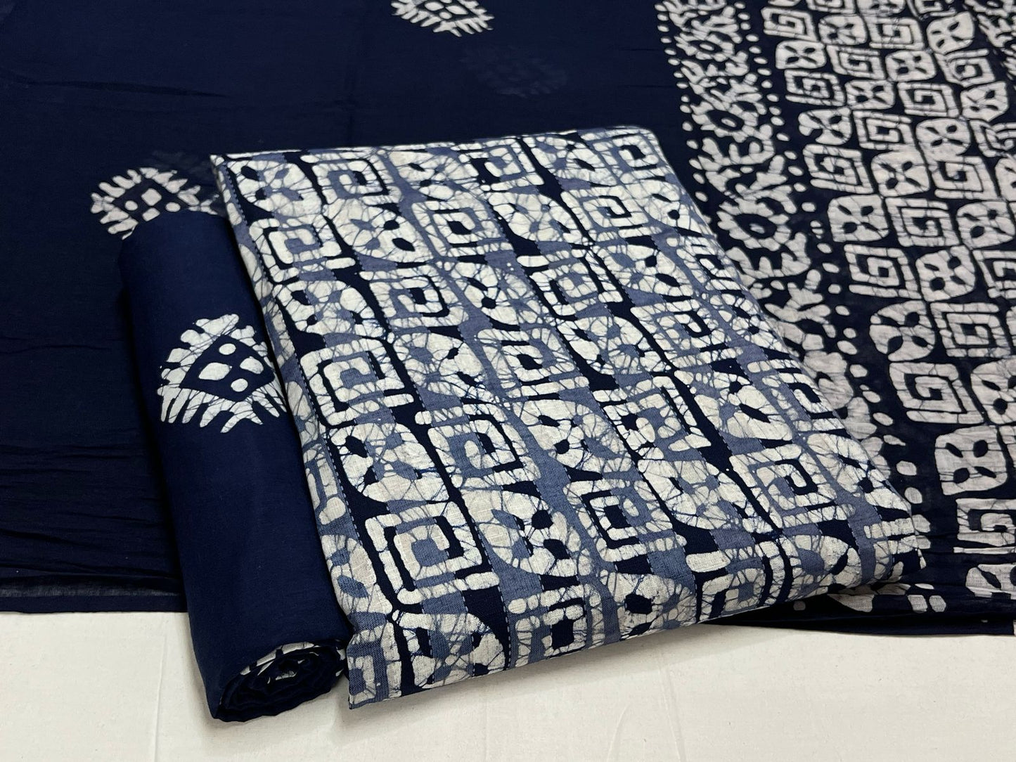 Batik Cotton Suit Set with Cotton Dupatta