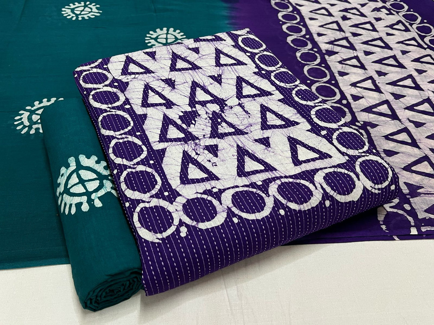 Batik Cotton Suit Set with Cotton Dupatta