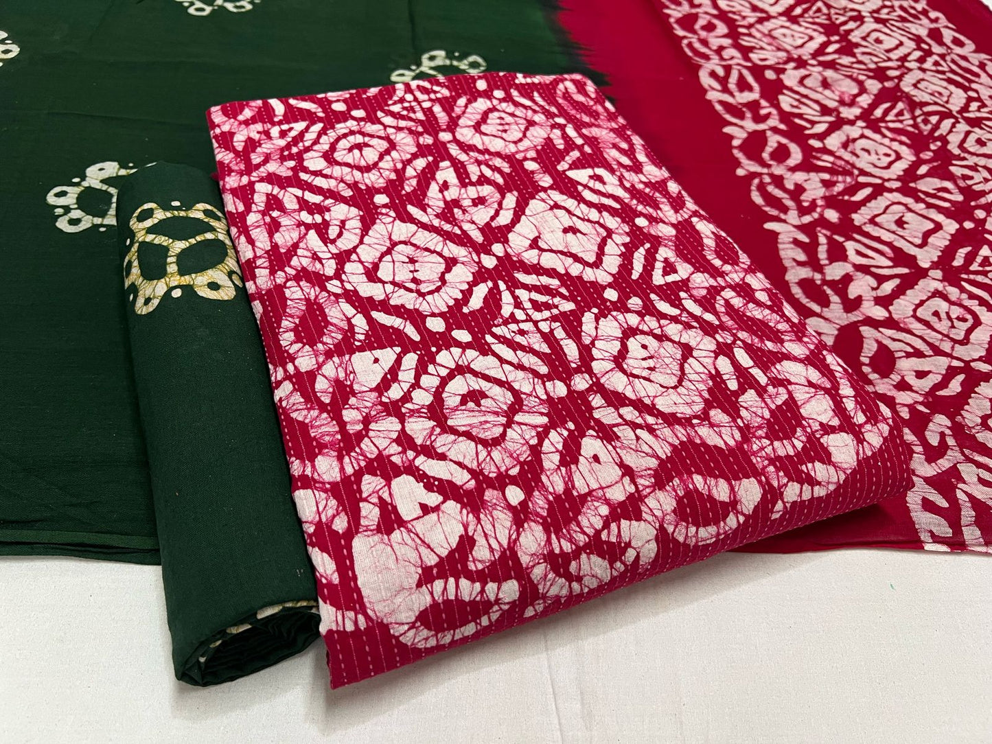 Batik Cotton Suit Set with Cotton Dupatta