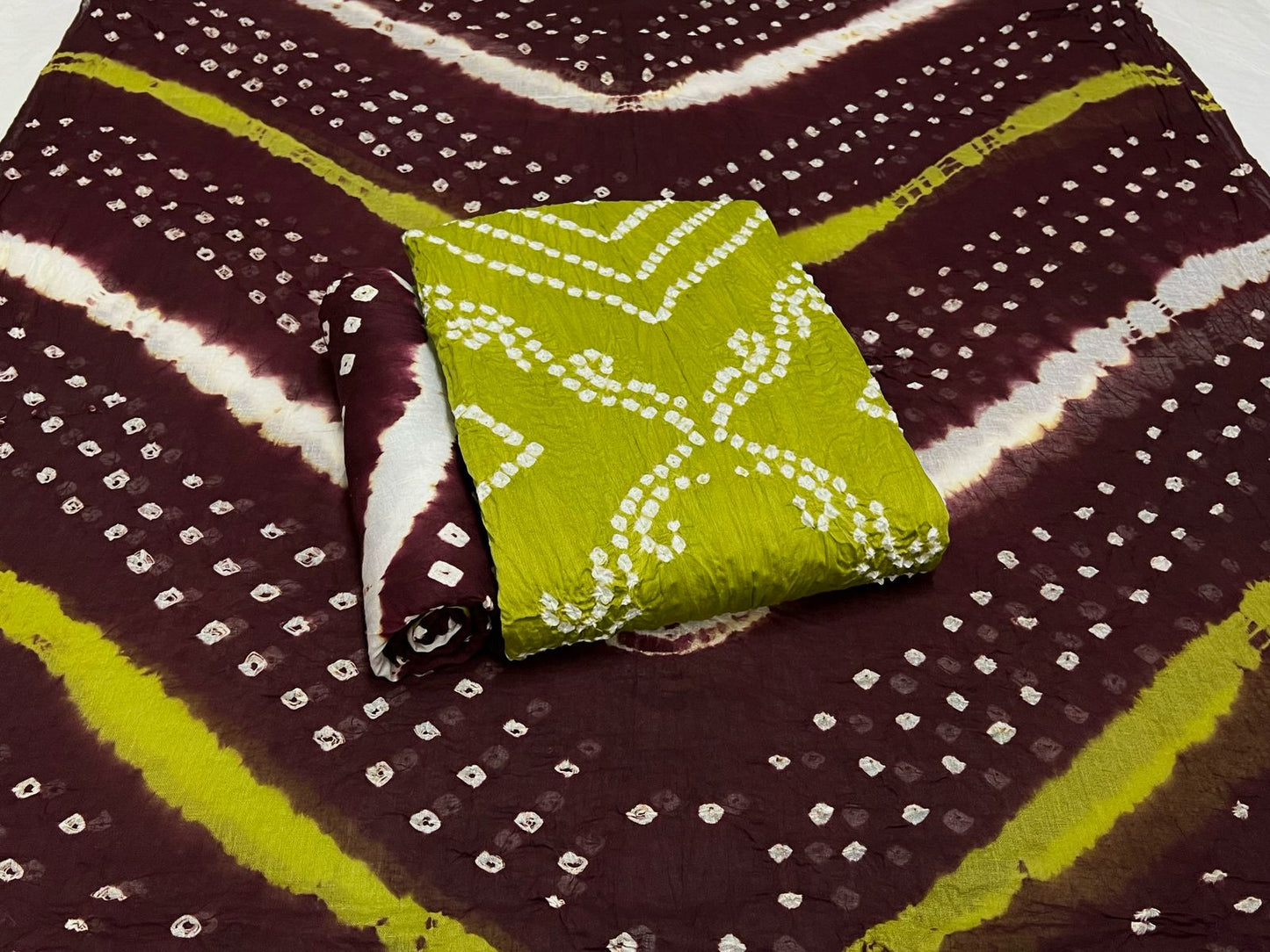 Best quality Bandhani Cotton Suit Set with Cotton Dupatta