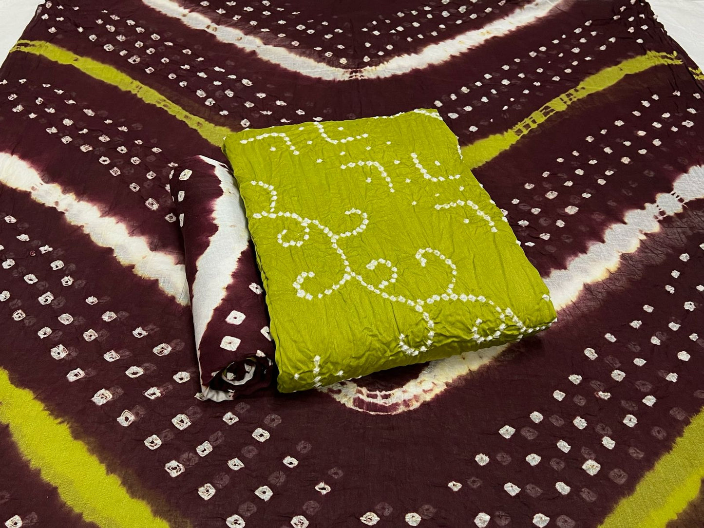 Best quality Bandhani Cotton Suit Set with Cotton Dupatta