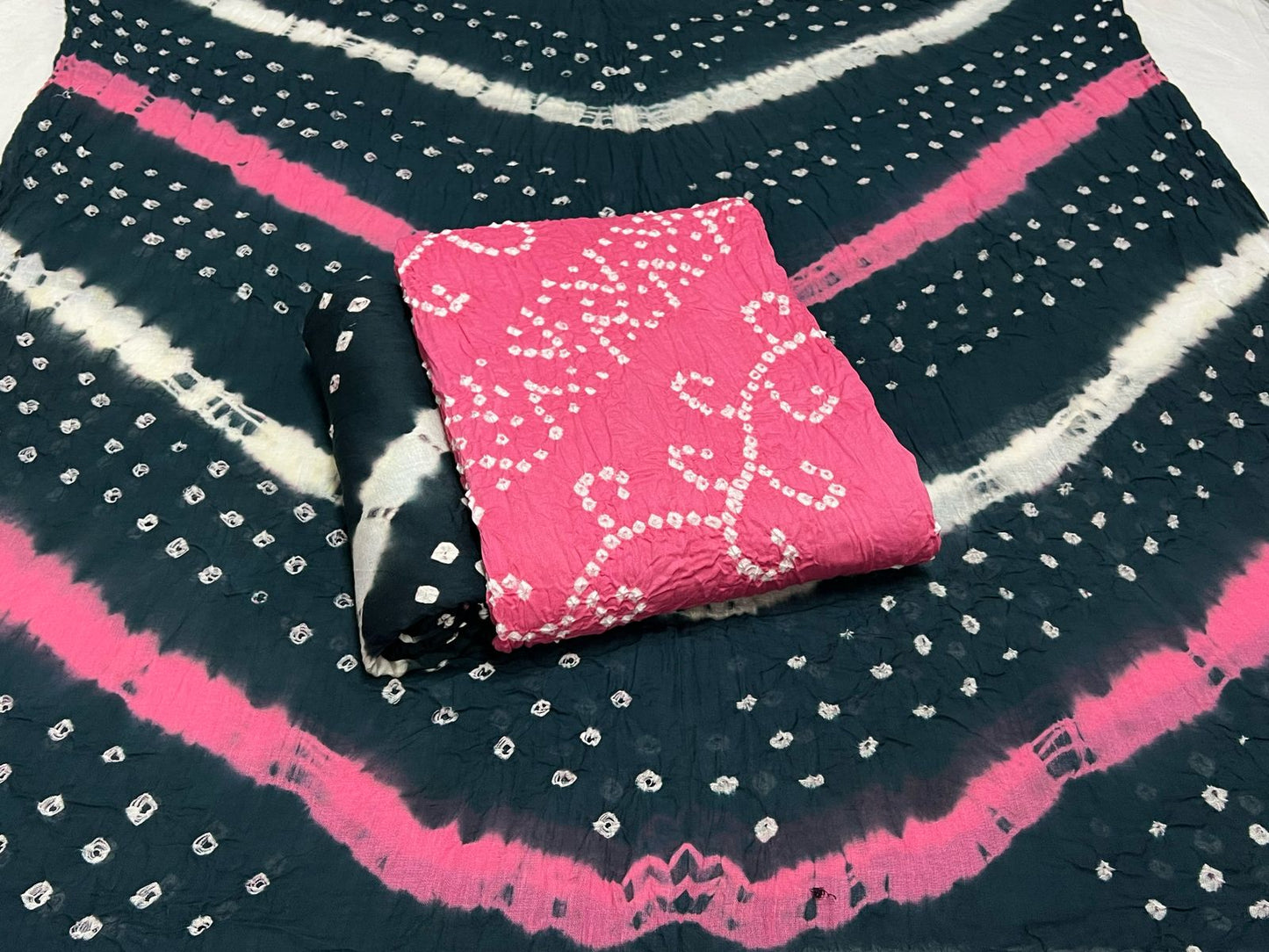 Best quality Bandhani Cotton Suit Set with Cotton Dupatta