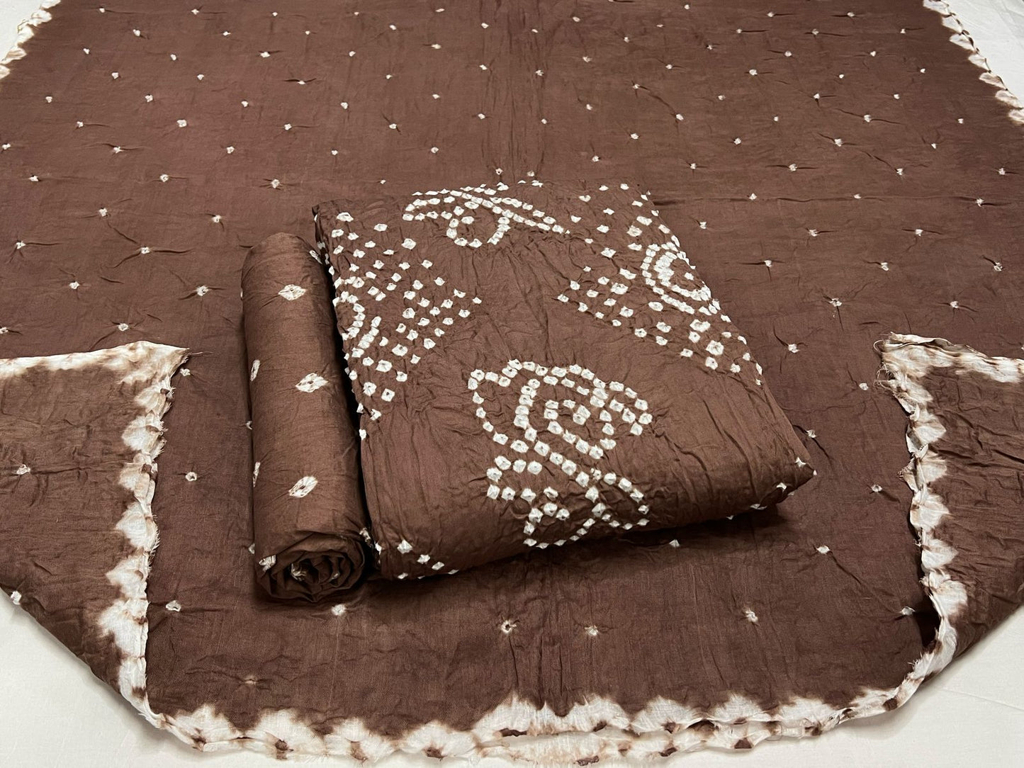 Best quality Bandhani Cotton Suit Set with Cotton Dupatta