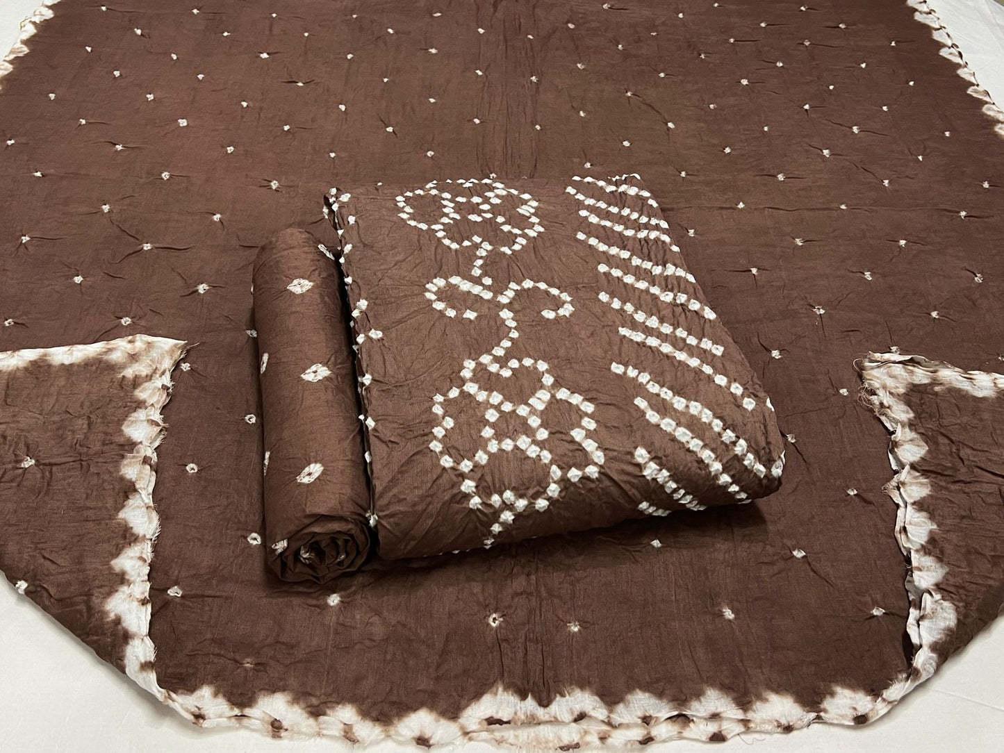 Best quality Bandhani Cotton Suit Set with Cotton Dupatta