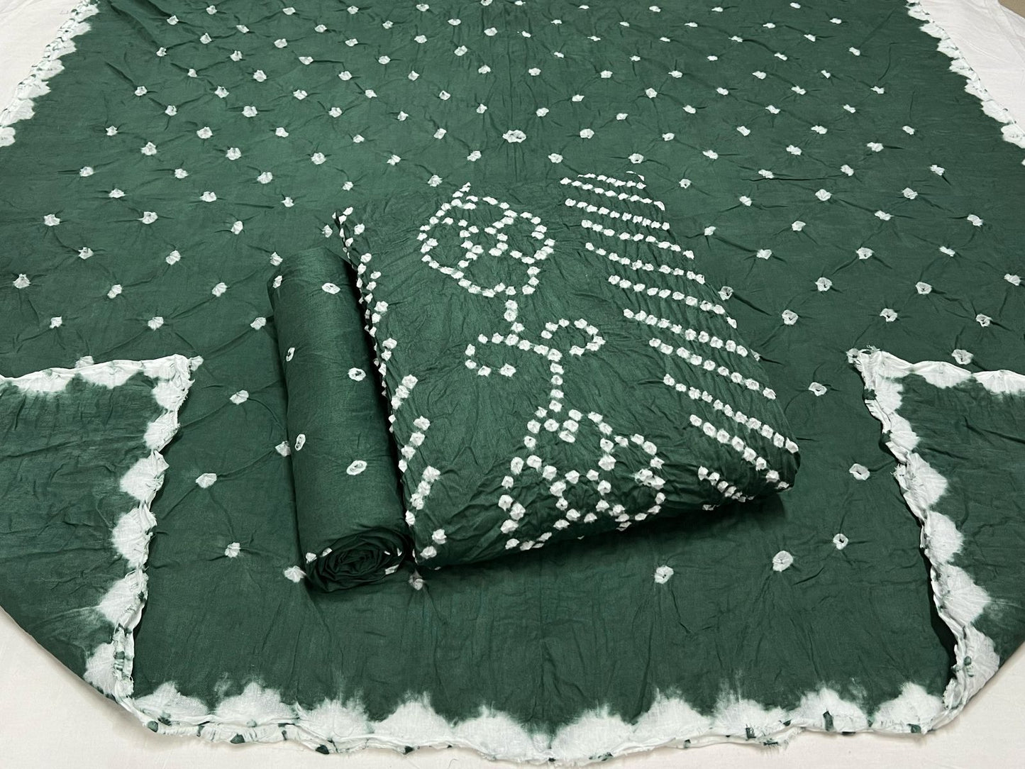 Best quality Bandhani Cotton Suit Set with Cotton Dupatta