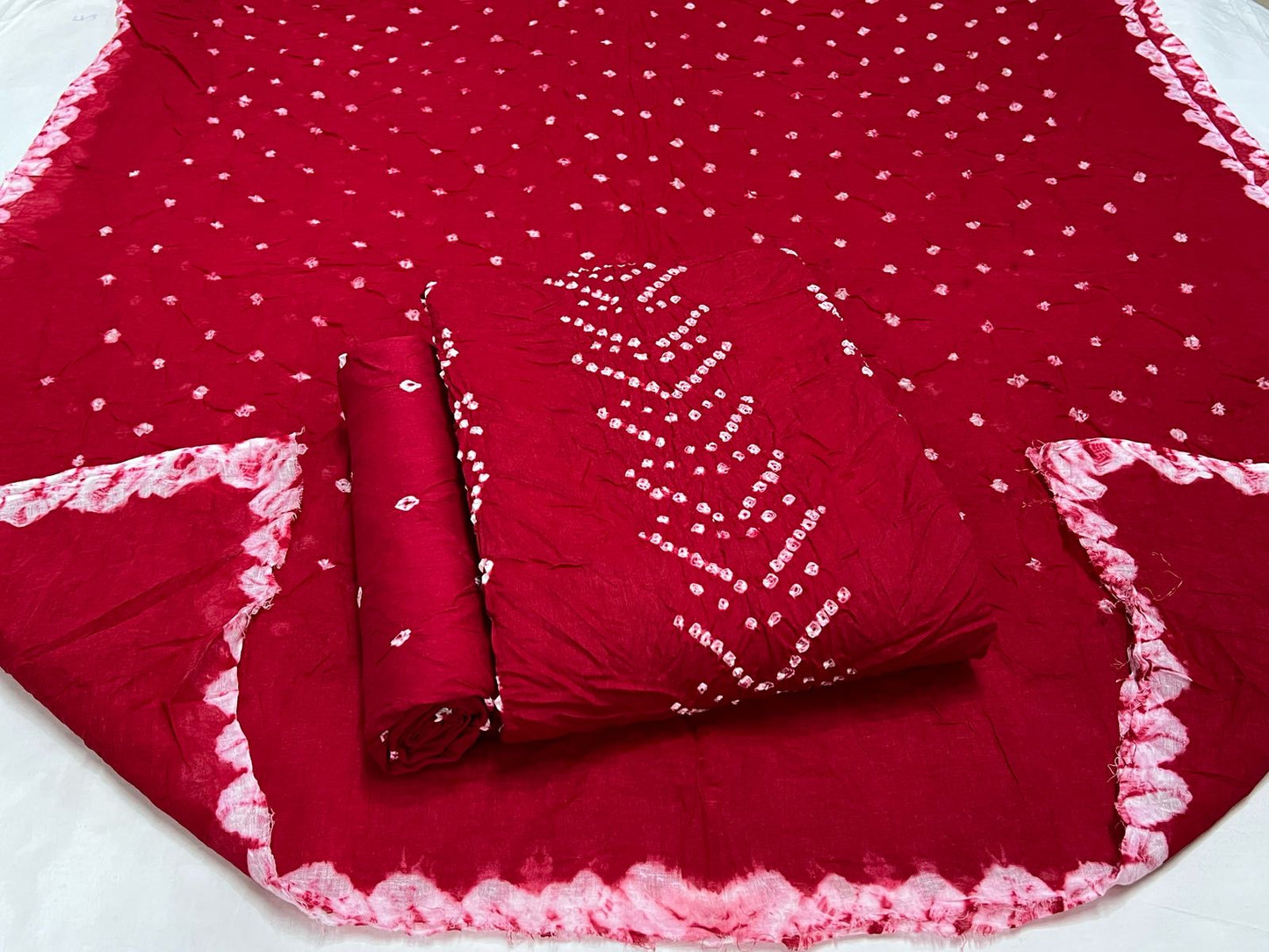 Best quality Bandhani Cotton Suit Set with Cotton Dupatta