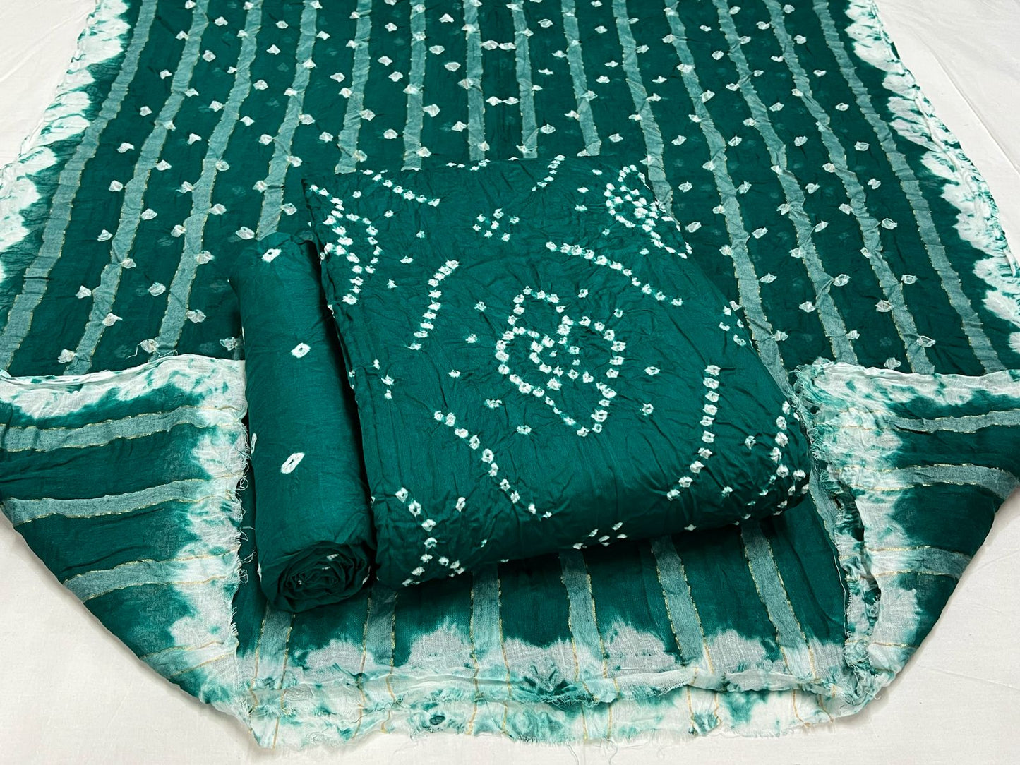 Best quality Bandhani Cotton Suit Set with Cotton Dupatta