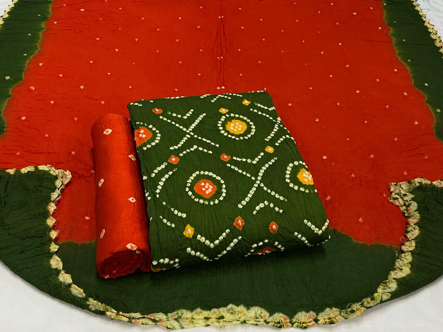 Best quality Bandhani Cotton Suit Set with Cotton Dupatta