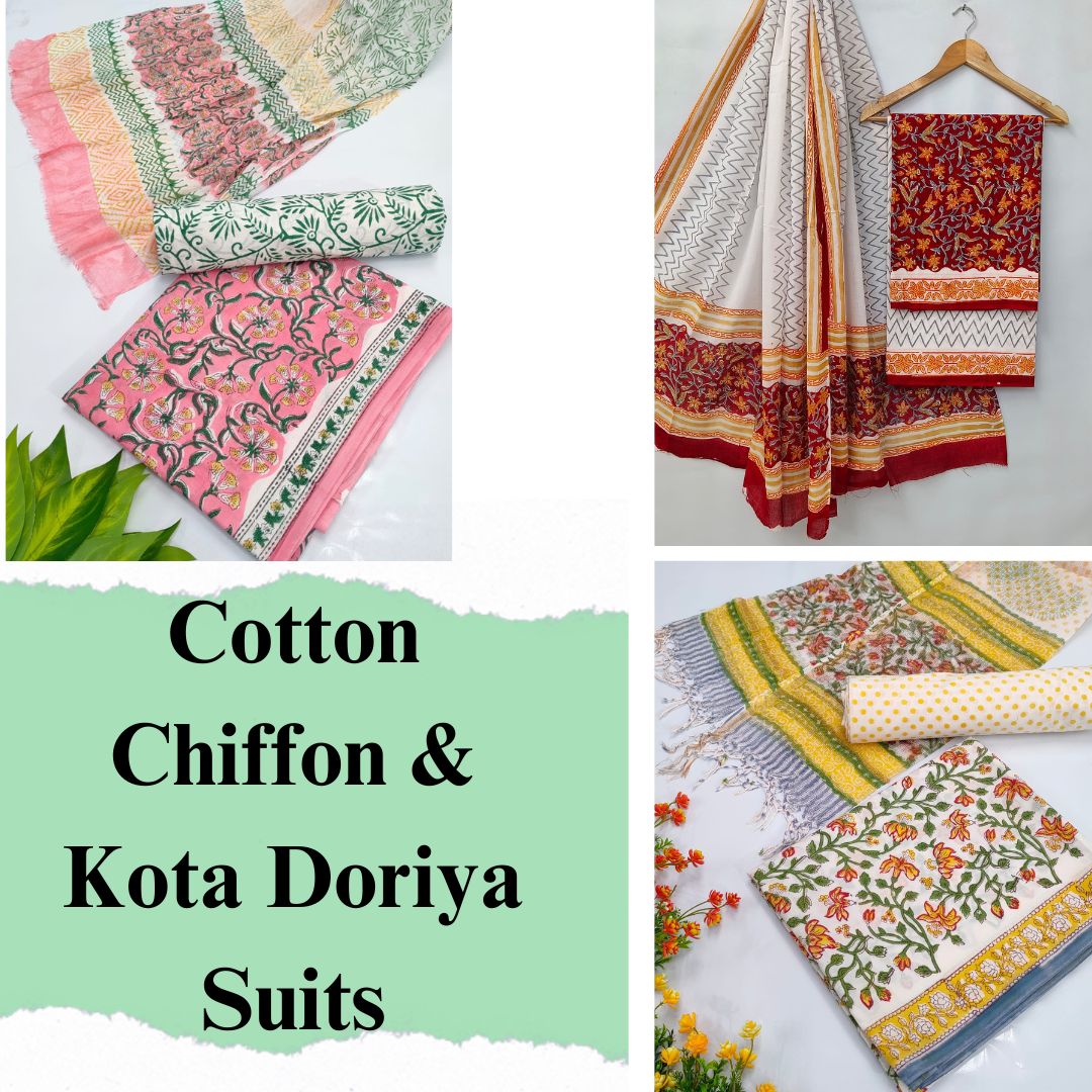 Cotton Chiffon & Kota Doriya Suits