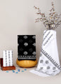 Black & White Hand Block Cotton Salwar Suit Set with Cotton Dupatta