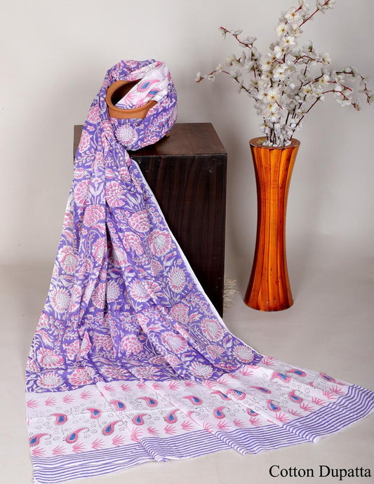 Bagru hand block printed Dupatta 