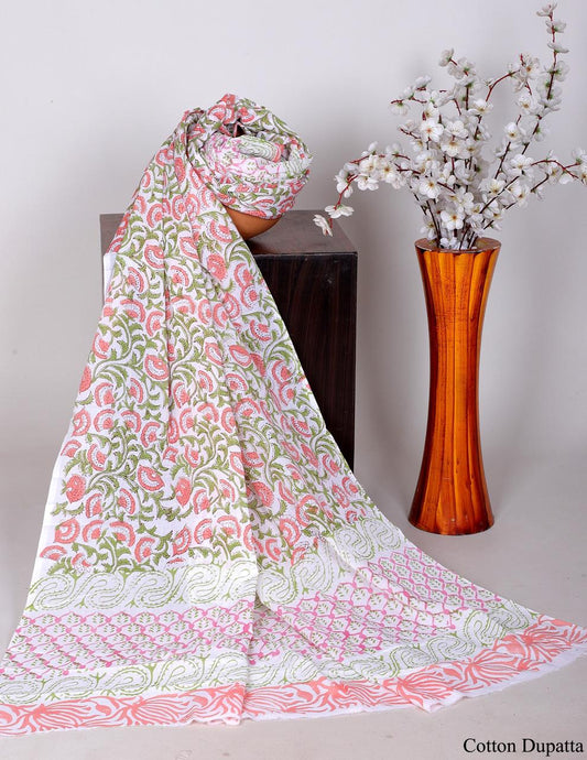 Bagru hand block printed Dupatta 