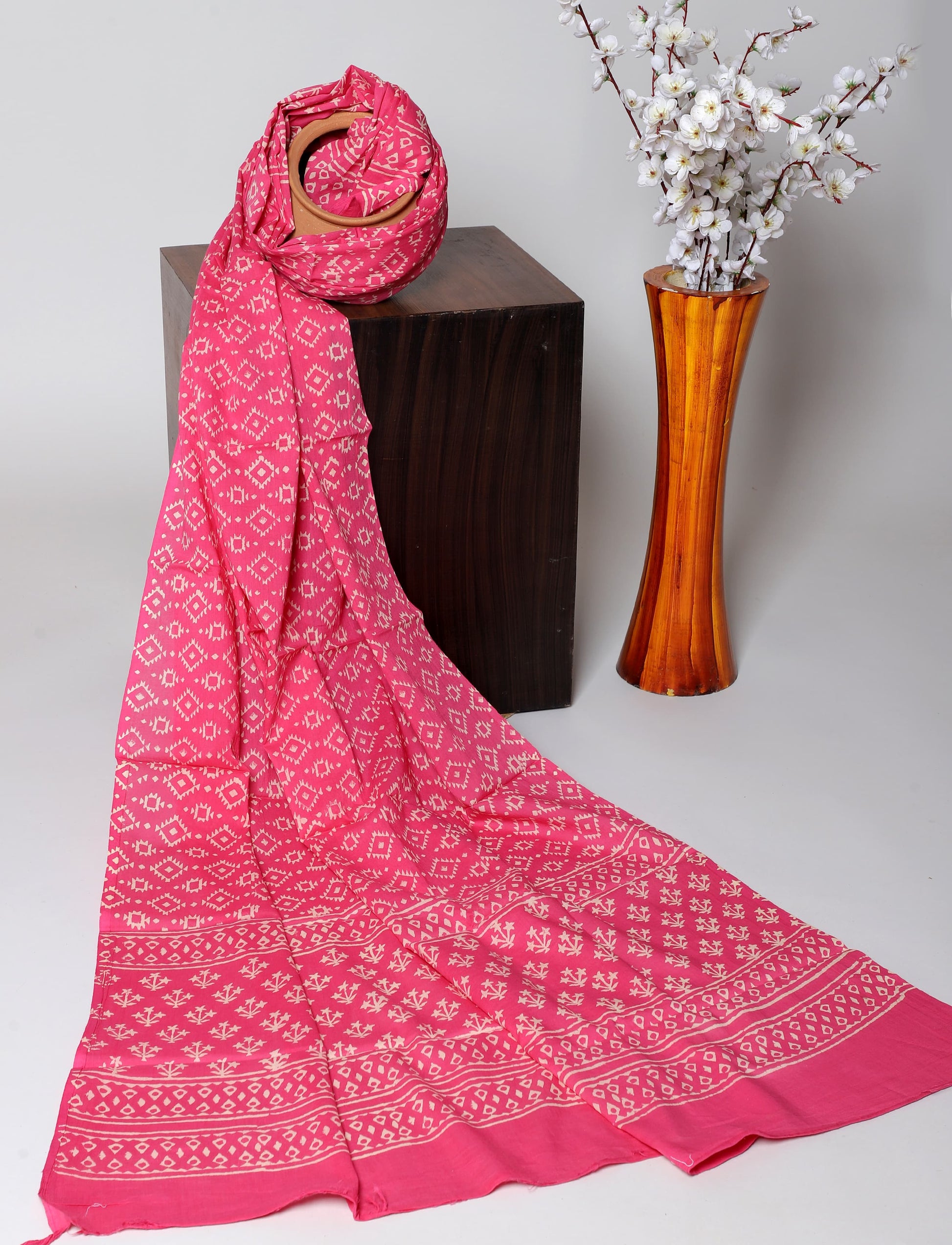 Bagru hand block printed Dupatta 
