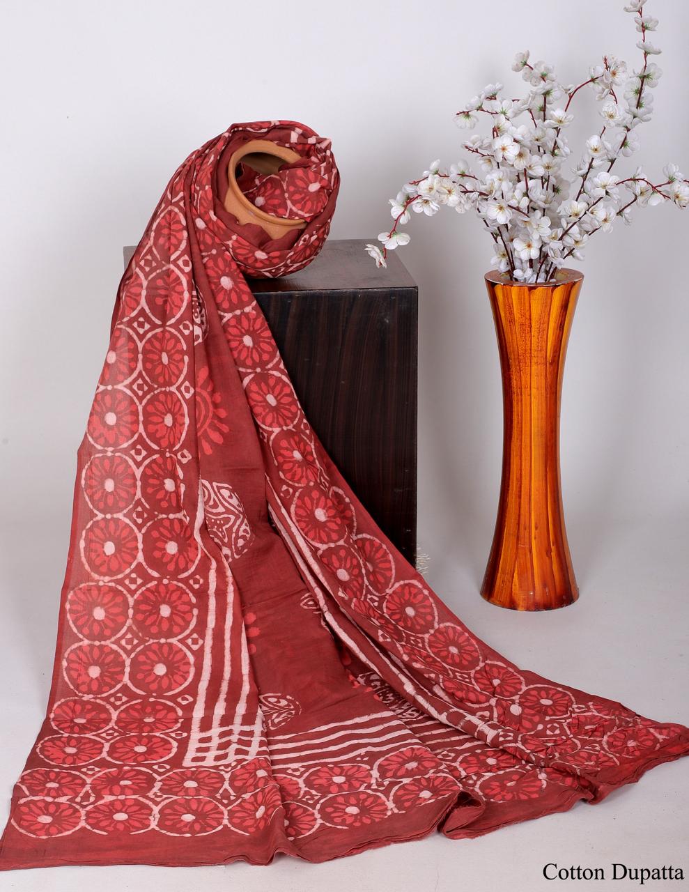 Bagru hand block printed Dupatta 
