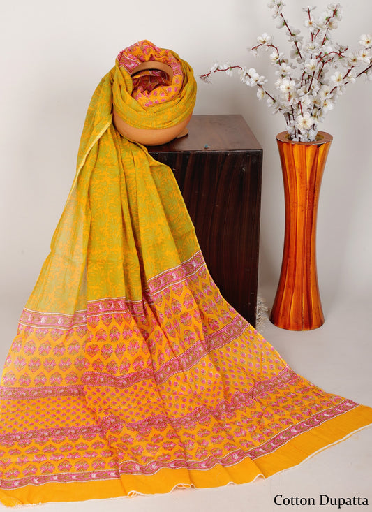 Bagru hand block printed Dupatta 