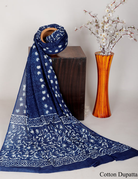 Bagru hand block printed Dupatta 