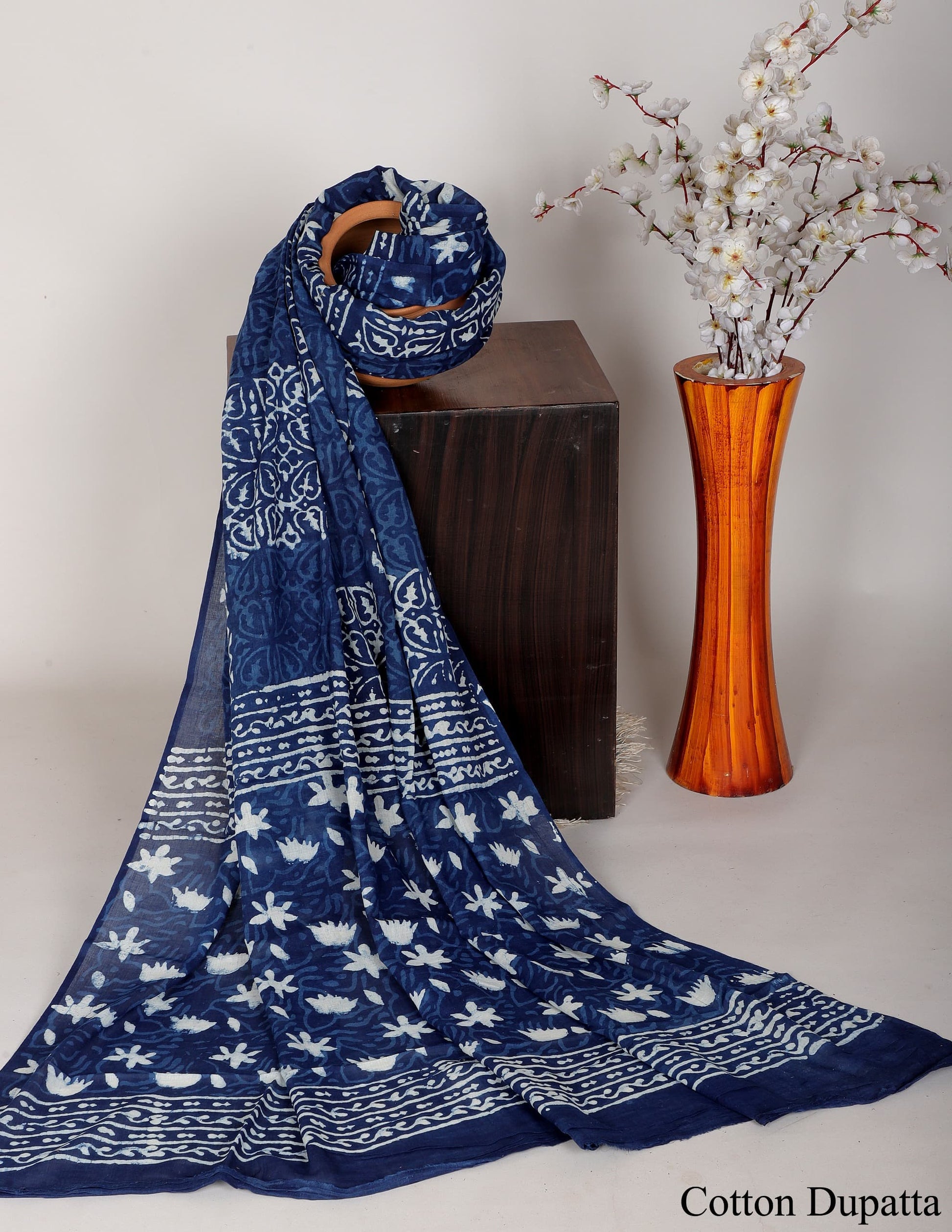 Bagru hand block printed Dupatta 