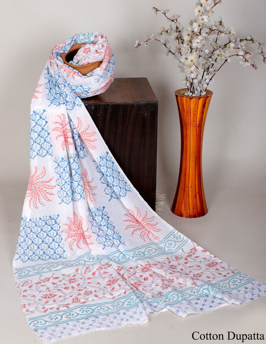Bagru hand block printed Dupatta 