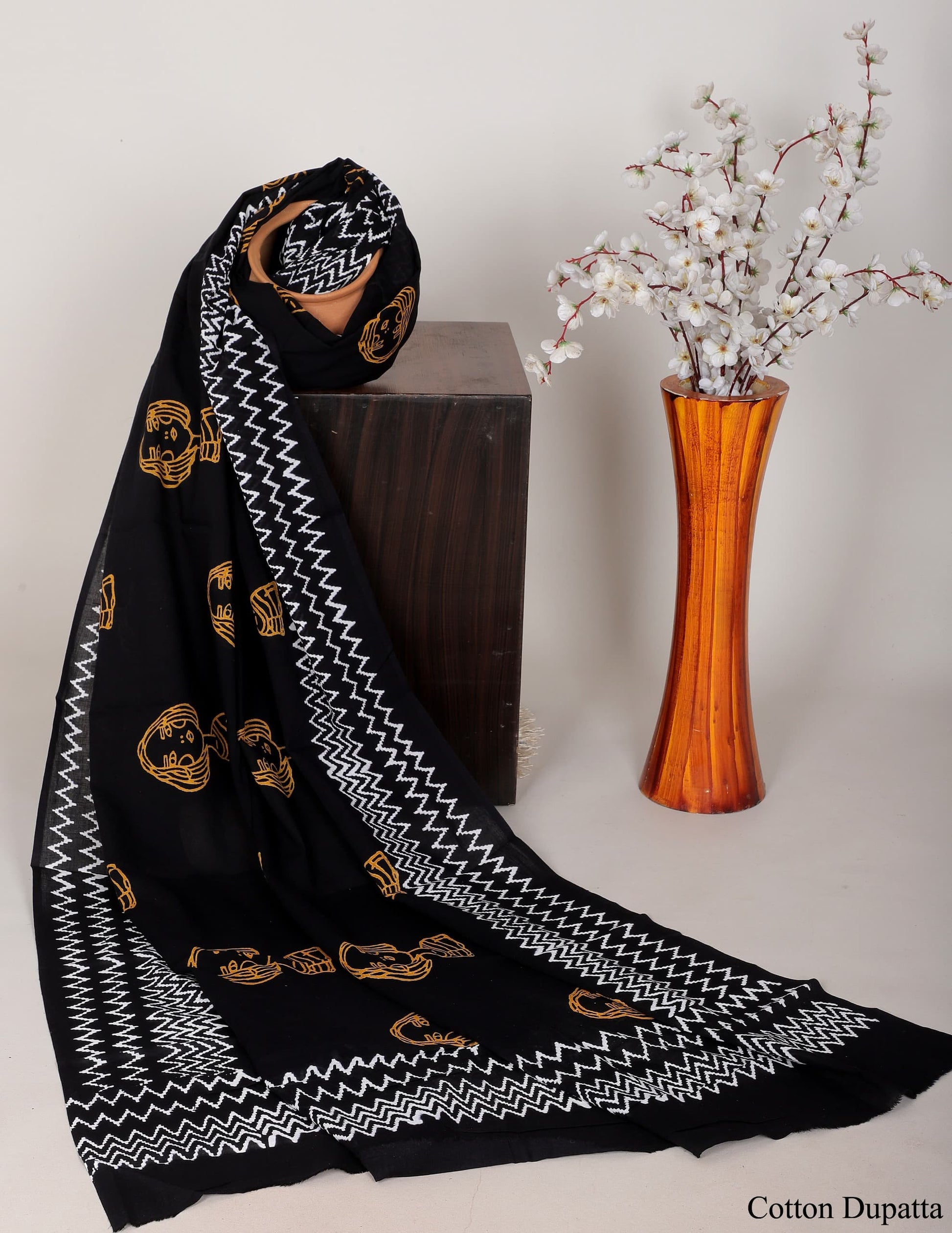 Bagru hand block printed Dupatta 