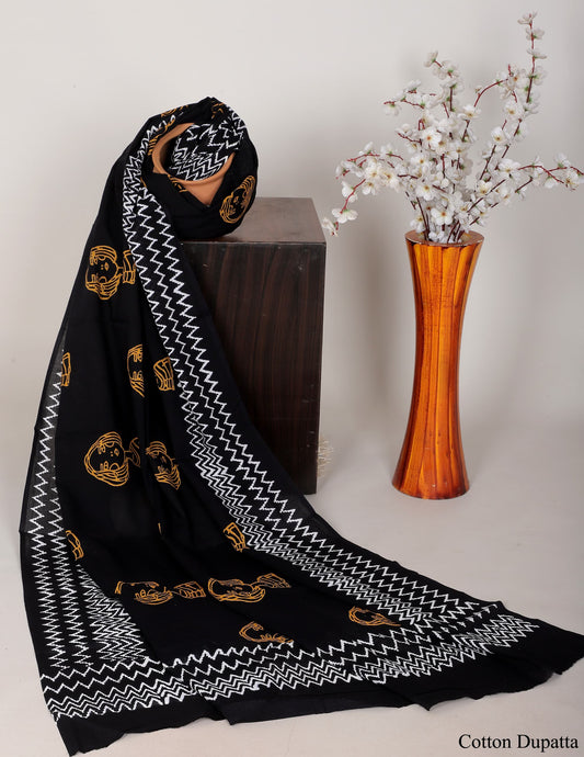 Bagru hand block printed Dupatta 