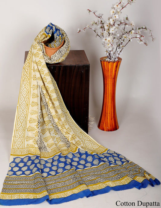 Bagru hand block printed Dupatta 