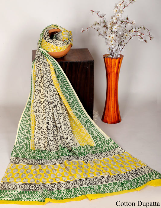 Bagru hand block printed Dupatta 