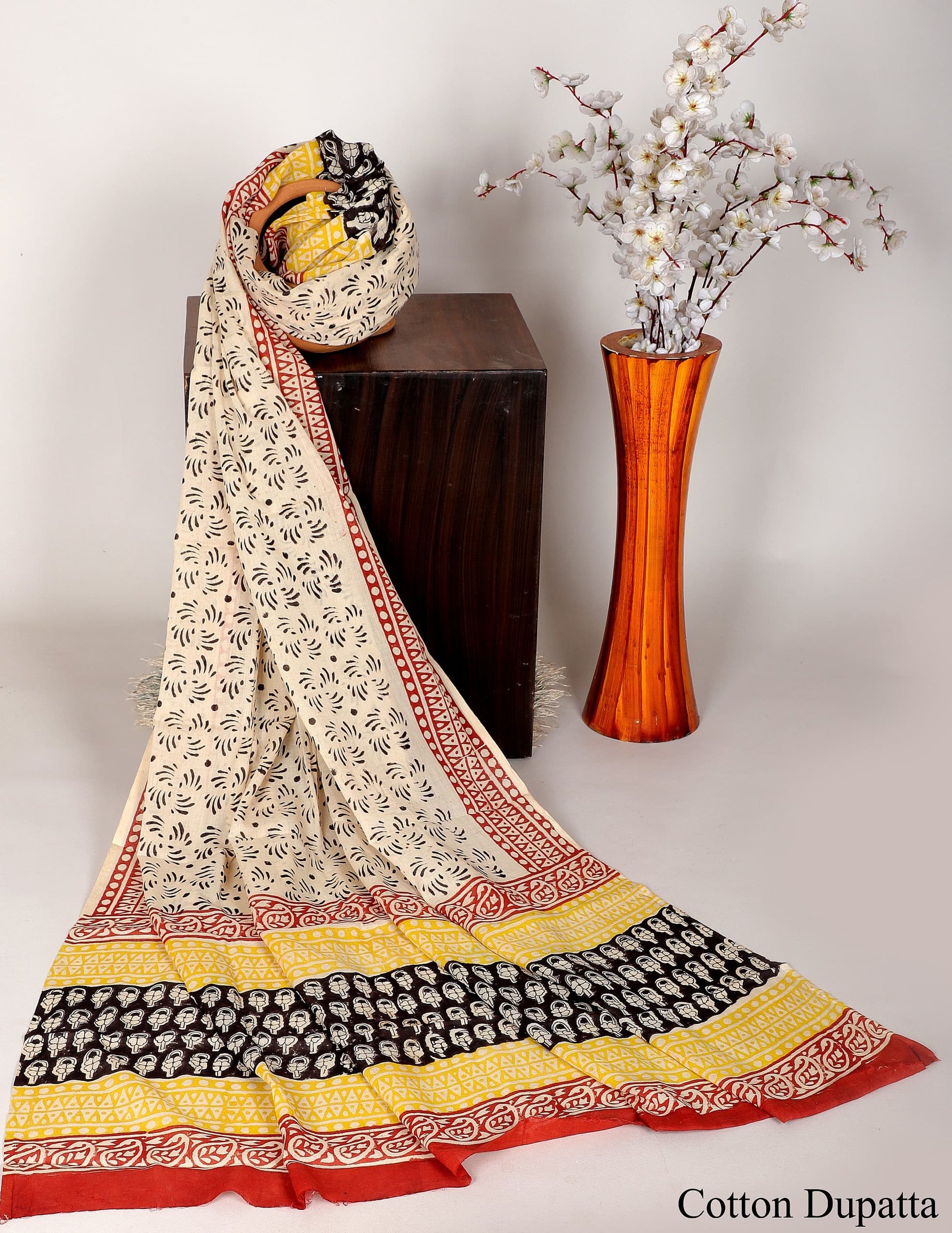 Bagru hand block printed Dupatta 