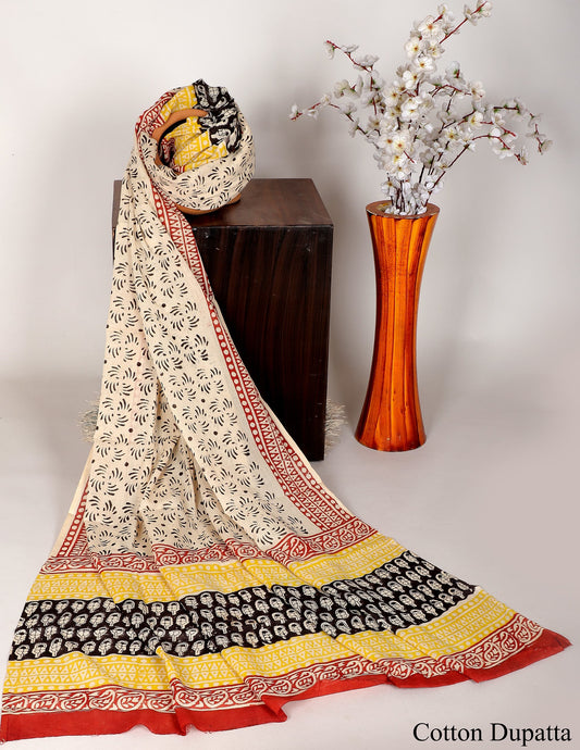 Bagru hand block printed Dupatta 