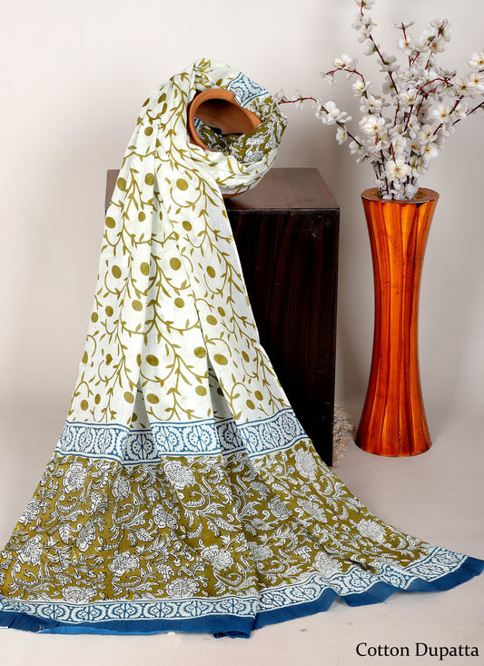 Bagru hand block printed Dupatta 