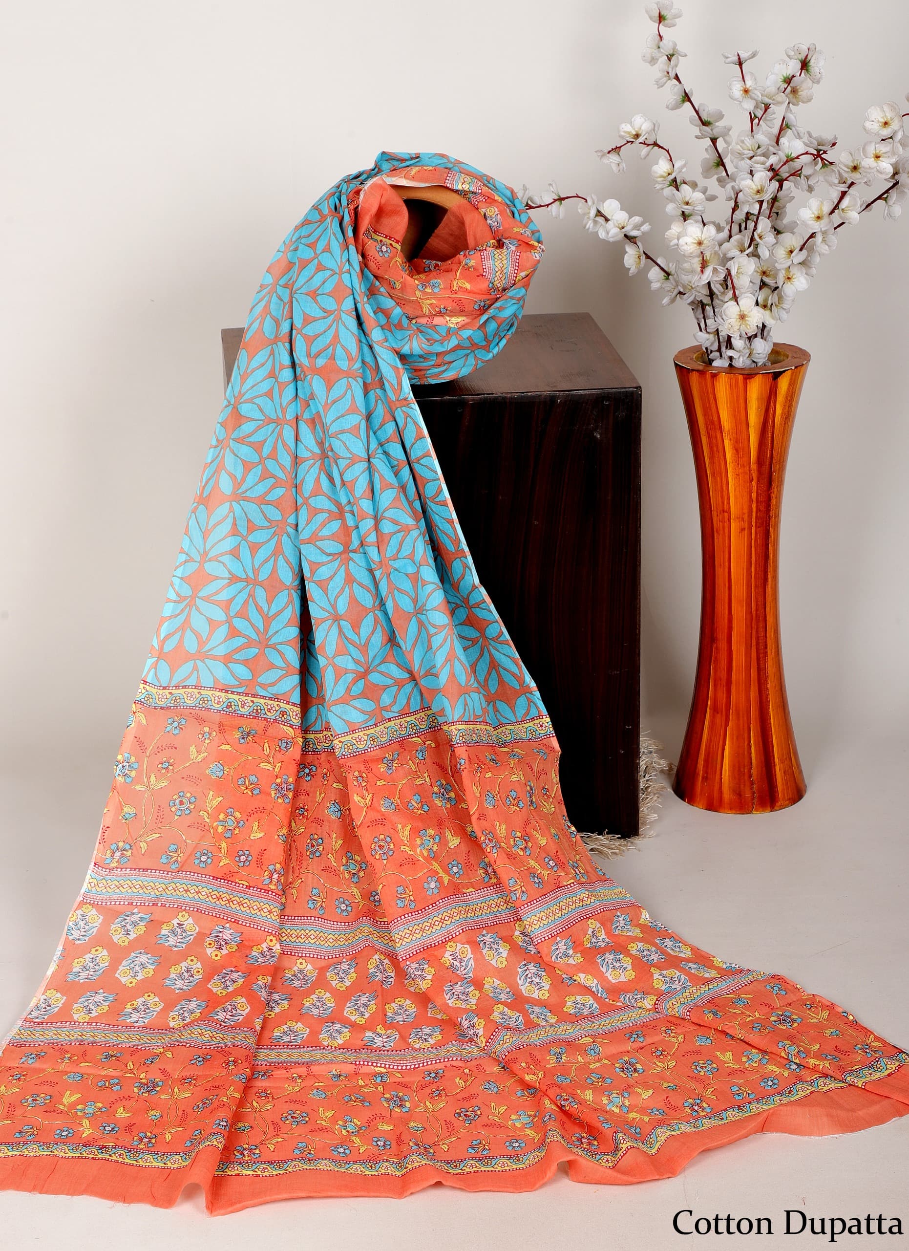 Bagru hand block printed Dupatta 
