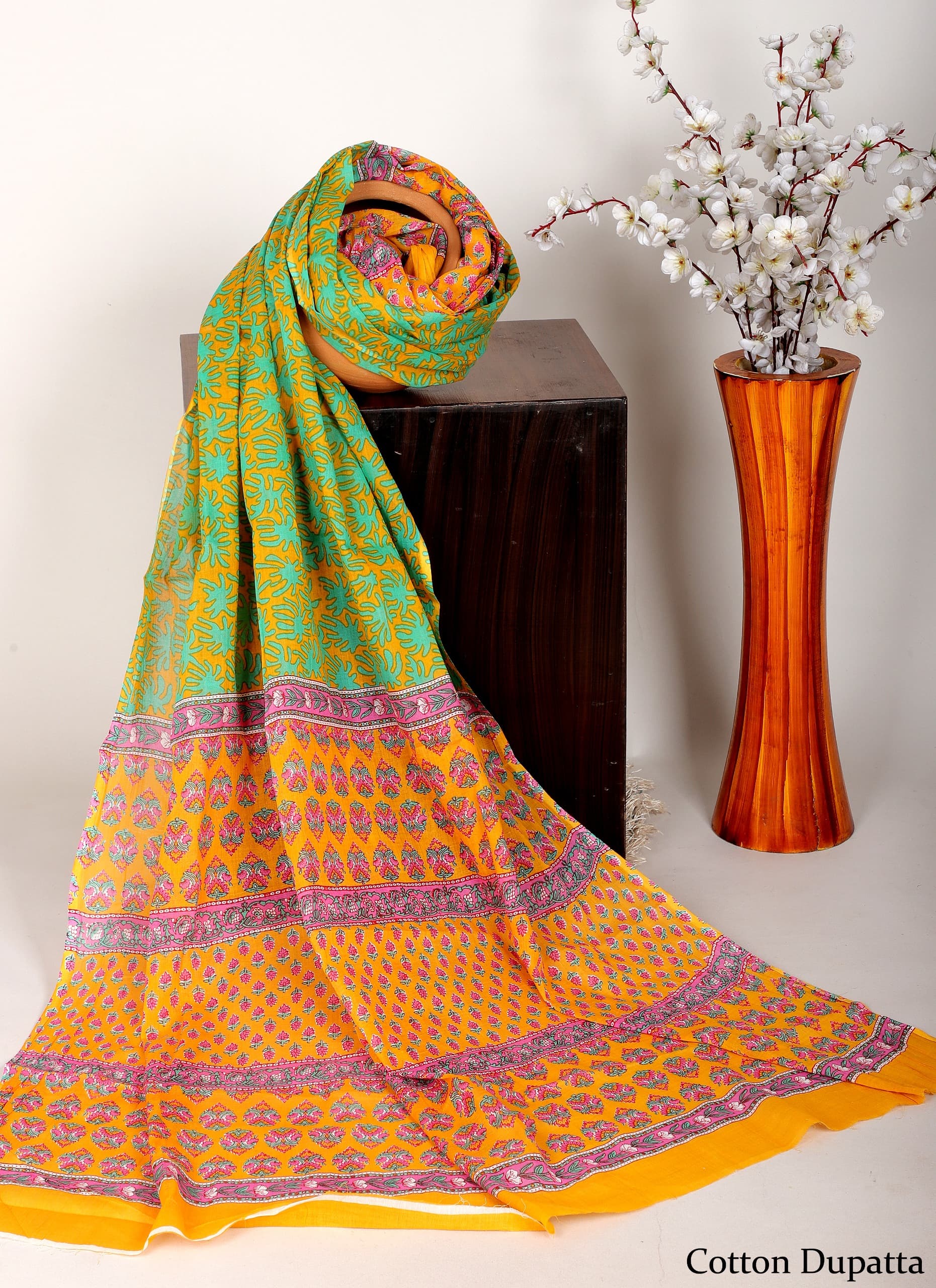 Bagru hand block printed Dupatta 