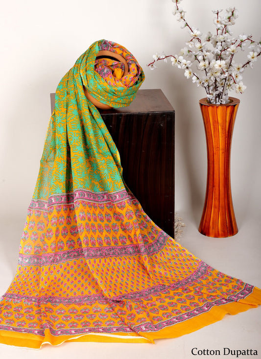Bagru hand block printed Dupatta 