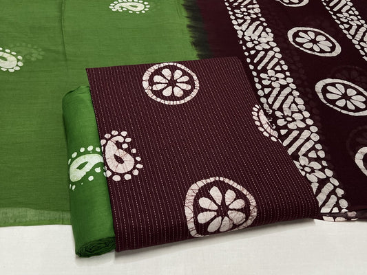 Best quality Bandhani Cotton Suit Set with Cotton Dupatta  - TSPSMBDTFA7