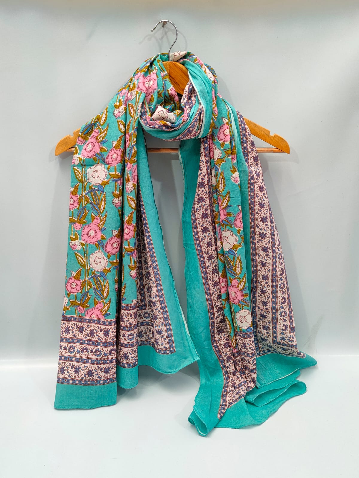 2 meter hand block printed Dupatta Stole