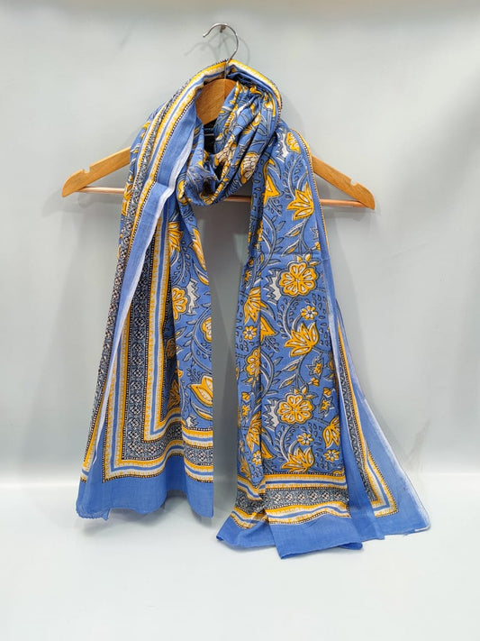2 meter hand block printed Dupatta Stole
