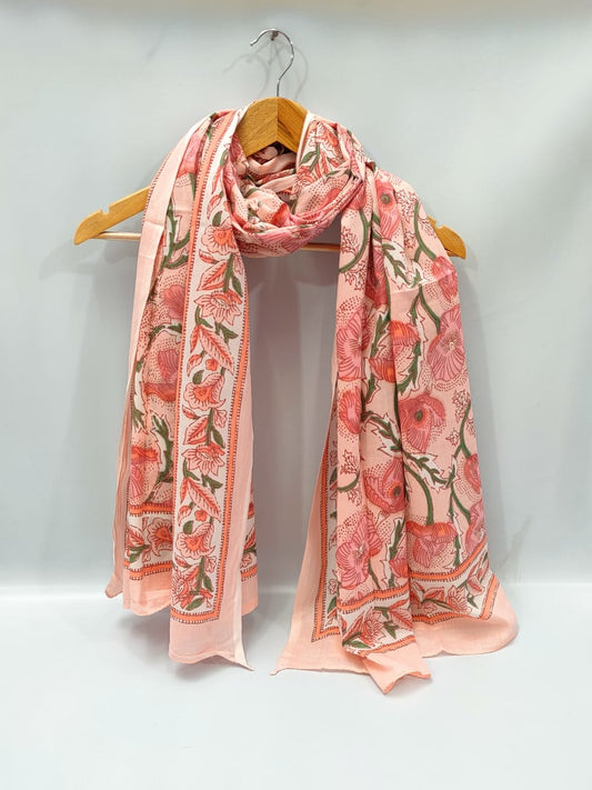 2 meter hand block printed Dupatta Stole