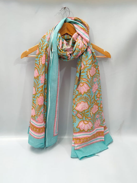 2 meter hand block printed Dupatta Stole