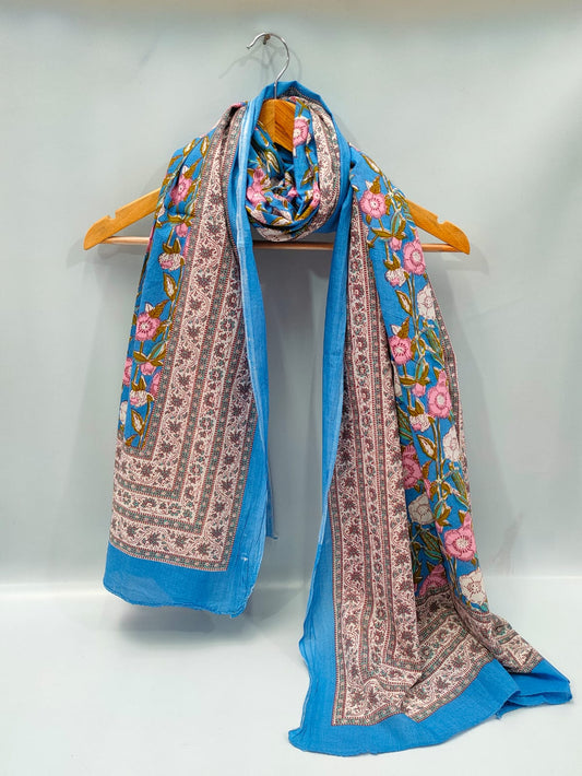2 meter hand block printed Dupatta Stole