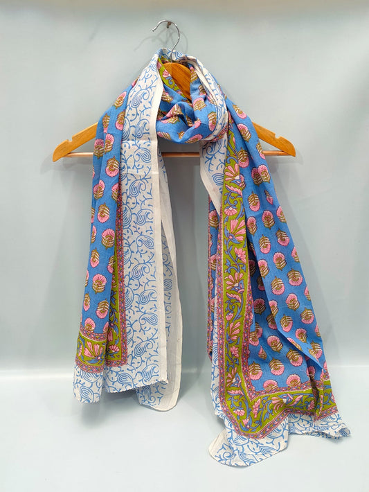 2 meter hand block printed Dupatta Stole