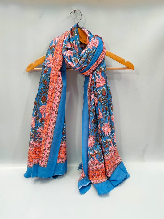 2 meter hand block printed Dupatta Stole