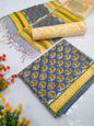 Hand Block Cotton Salwar Suit Set with Kota Doriya Dupatta  - TSPSKDVV16