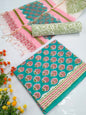 Hand Block Cotton Salwar Suit Set with Kota Doriya Dupatta  - TSPSKDVV19