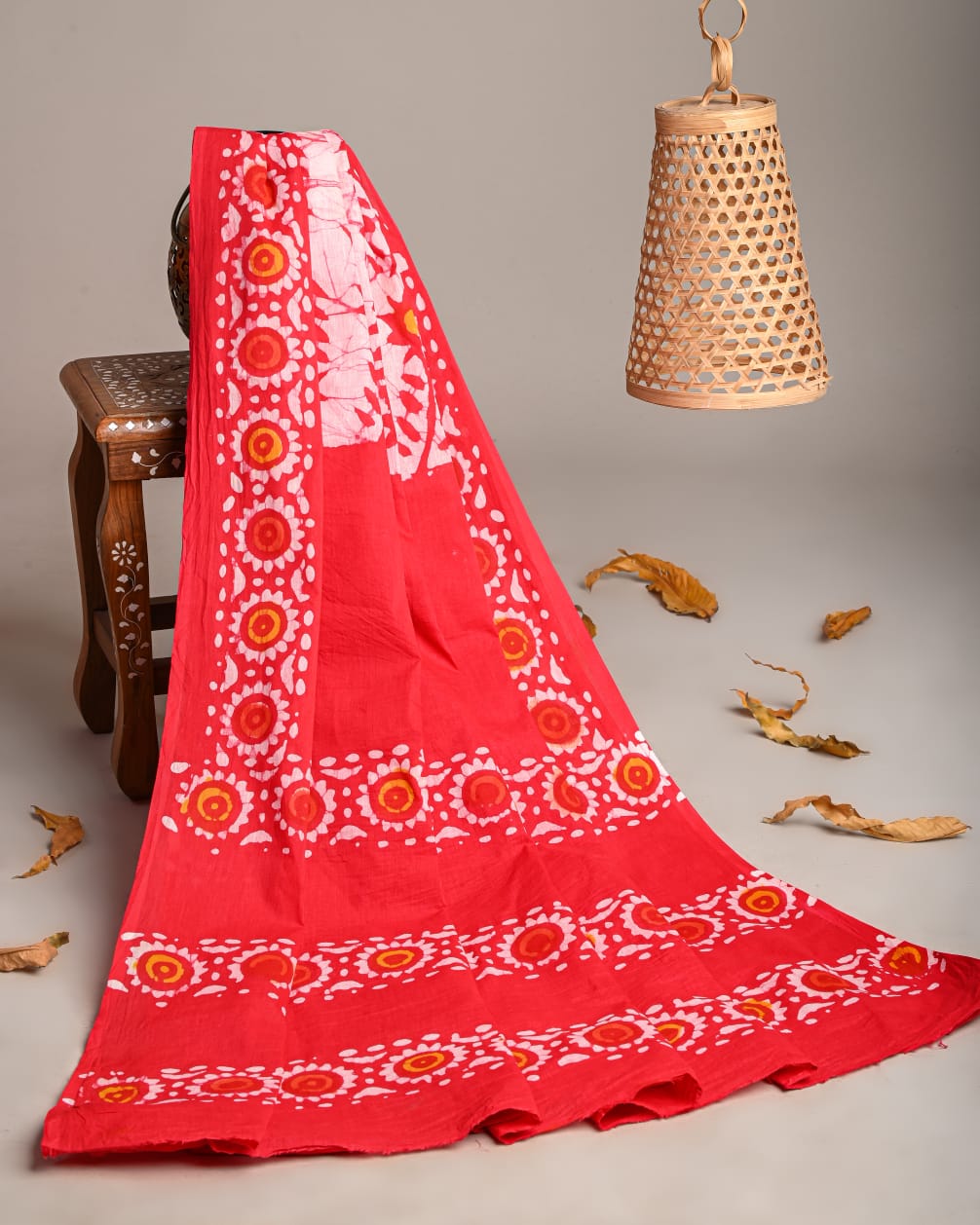 Mul-Cotton Bagru Hand Block Printed Dupatta  - TSPDM51