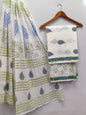 Hand Block Cotton Salwar Suit Set with Cotton Dupatta  - TSPSMTPA58