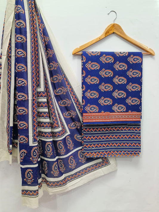 Cotton Screen Print Salwar Suit with Cotton Dupatta  - TSPSMVVSP28