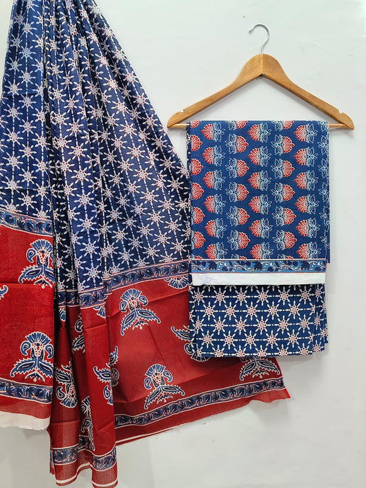 Cotton Screen Print Salwar Suit with Cotton Dupatta  - TSPSMVVSP30