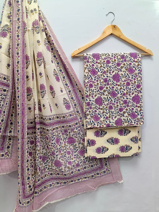 Cotton Screen Print Salwar Suit with Cotton Dupatta  - TSPSMVVSP36